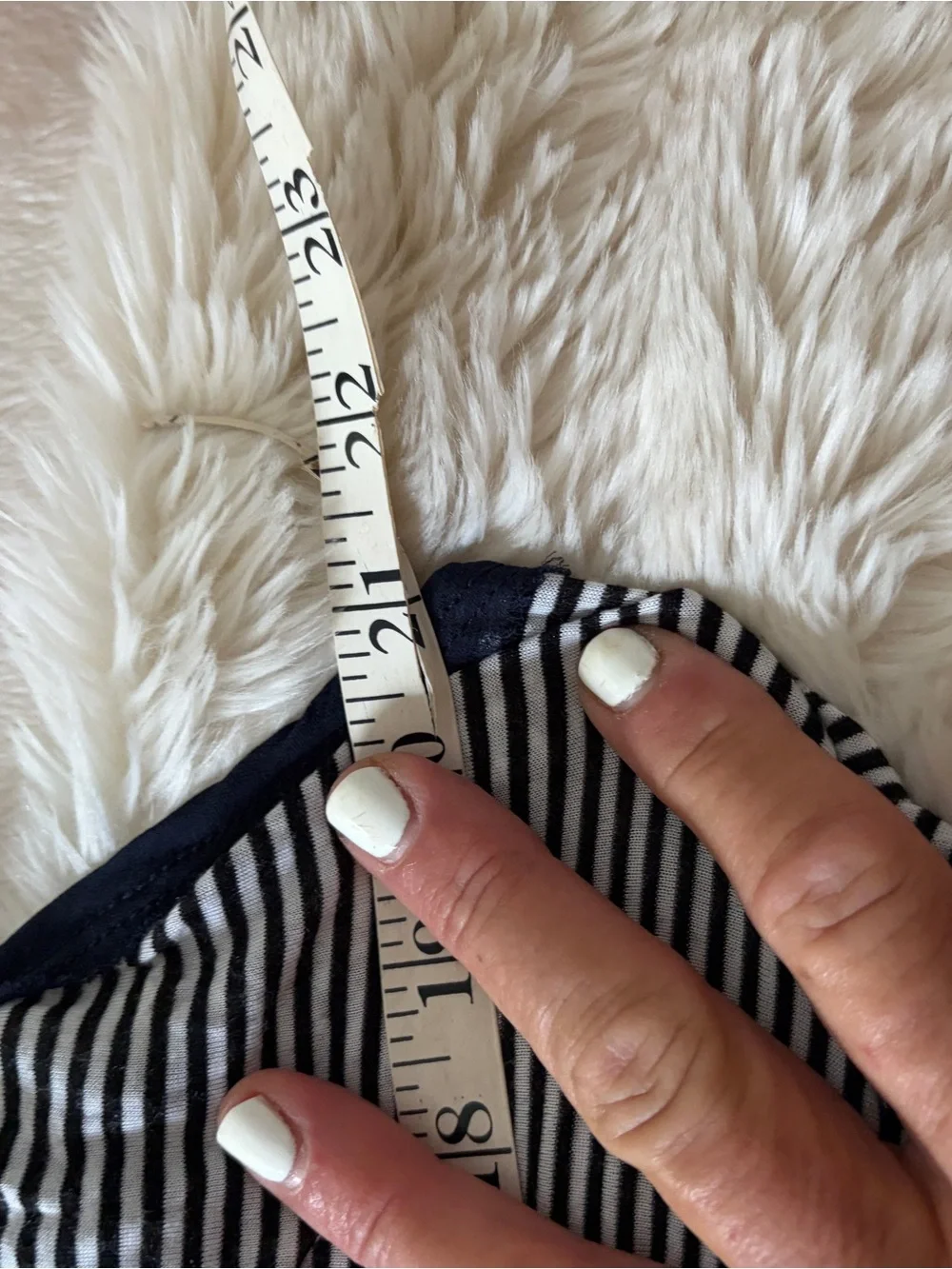 Striped Navy and White Tank Top tory burch xl